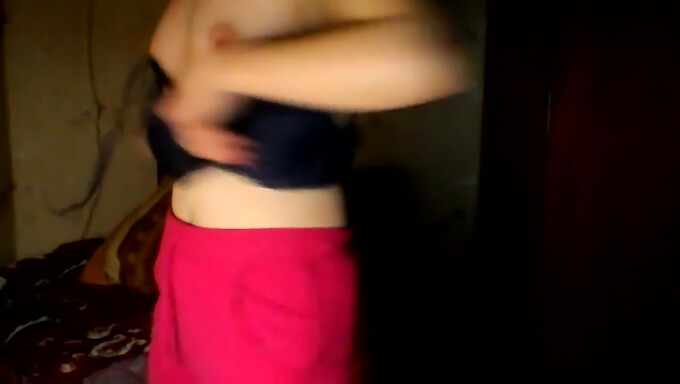 A Girl In A Bra Takes Off Her Bra And Masturbates On Camera