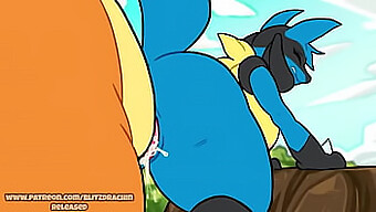 Isot Tissit Lucario Gets Perseestä Mukaan Charizard Sisään Creampie