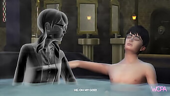 Harry Potter And Myrtle'S Steamy Encounter In Animated 3d