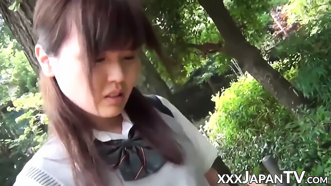 Small-Breasted Japanese Schoolgirl Enjoys Her Pussy In Panties